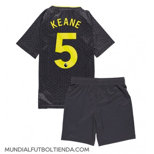 Camiseta Everton Michael Keane #5 Segunda Equipación Replica 2024-25 para niños mangas cortas (+ Pantalones cortos)